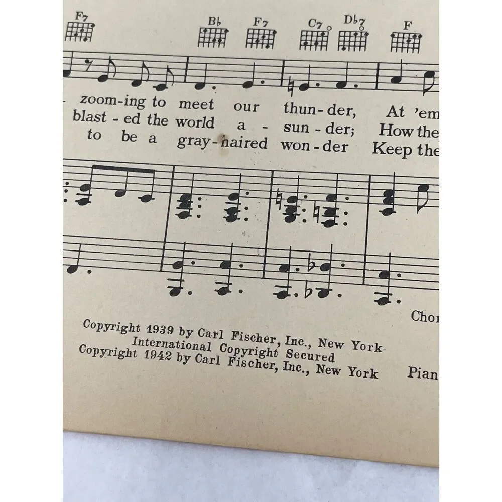 1939 Vintage The Army Air Corps Sheet Music Robert Crawford‎